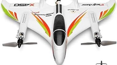 X450 Rc Airplane 2.4G 6Ch 3D/6G Brushless Multi-Function Vertical Take-Off and Landing Aerobatics Motor Vertical Take-Off Fixed Wing Aircraft Remote Contro Glider Plane Toy