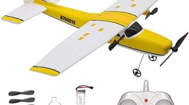 RC Plane Remote Control Airplane -OTTCCTOY 2.4Ghz 2 Channels RTF RC Airplane Radio Control Cessna Aircraft with 3-Axis Gyro for Beginner Easy to Fly EPP Foam Glider Toys (Two Batteries)