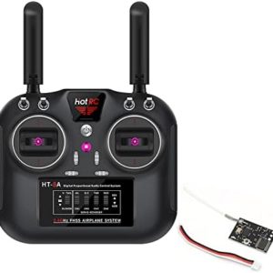 havcybin Hotrc HT-8A 2.4GHz 8 Channels RC Transmitter and Receiver FHSS & 8CH Receiver W/Box for FPV Drone RC Airplane Aircraft Boat Car Helicopter (Mode2 TX SBUS RX)