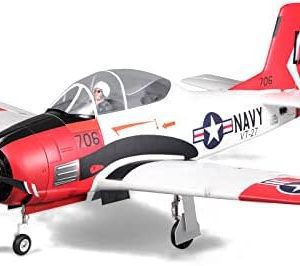 Fms T-28D Trojan V4 RC Airplane 6-CH 1400mm (55.1") Wingspan Red with Flaps LED Retracts Warbird PNP (No Radio, Battery, Charger)