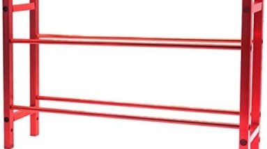 Share Goo RC Car Metal Tire Rack Wheel Tyre Storage Shelf Compatible with Traxxas TRX-4 Axial SCX10 D90 RC Crawler Car 1.9inch 2.2inch Wheel Rim (Red)