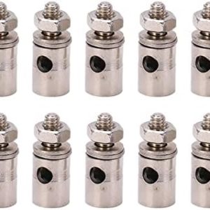 HERCHR RC Push Rod Connector, 10Pcs 2.1mm RC Plane Metal Linkage Quick Adjust Stopper for KT Fixed Wing Aircraft
