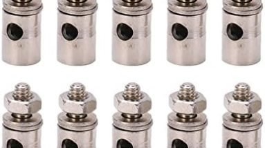 HERCHR RC Push Rod Connector, 10Pcs 2.1mm RC Plane Metal Linkage Quick Adjust Stopper for KT Fixed Wing Aircraft