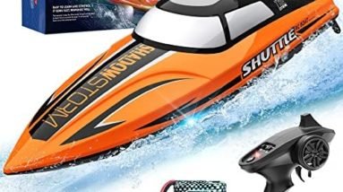 ALPHAREV R208 20+ MPH Fast Remote Control Boat for Pools and Lakes, for Adults and Kids,2.4GHz RC Boat with Rechargeable Battery