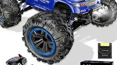 Soyee RC Cars 1:10 Scale RTR 46km/h High Speed Remote Control Car All Terrain Hobby Grade 4WD Off-Road Waterproof Monster Truck Electric Toys for Kids and Adults -1600mAh Batteries x2