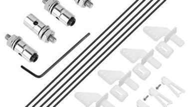 HobbyPark 20pcs Nylon Control Horns 20x11mm + 1.2x21mm Clevis + Pushrod Connector Linkage Stopper 1.3mm + 1.2 x 180mm Steel Z Style Pushrods Parts for RC Airplane Plane