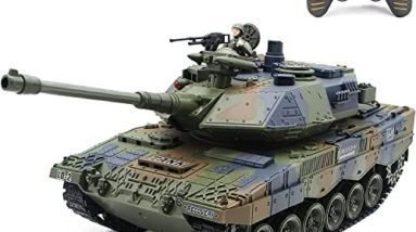 Fistone RC Tanks with Bullet Launch Function 1:18 Scale German Leopard Army 2.4G Remote Control Tank Toys for Kids Boys Girls
