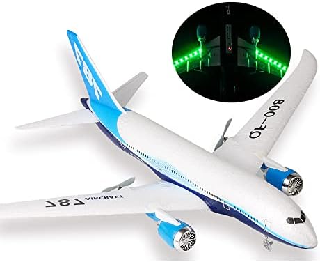 JLLING 787 DIY Airplane Miniature Model RC Plane 3CH 2.4G RC Airliner EPP is Drop-Resistant and Impact-Resistant Airplane RTF RC Toy with LED Night Light boy Teen Birthday Gift Rc Plane