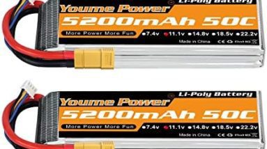 3S Battery Lipo,2 Packs 11.1V Lipo Battery 5200mAh with Tr Plug for RC Car/Truck, Boat,Drone,Buggy,Truggy,RC Helicopter, RC Airplane,UAV, FPV (Short)