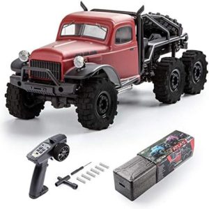 Fms 1:18 Atlas 6X6 Crawler RTR Waterproof Remote Control Car with LED Lights All Terrain Hobby Off Road RC Truck Electric Toy for Kids and Adults (Red)