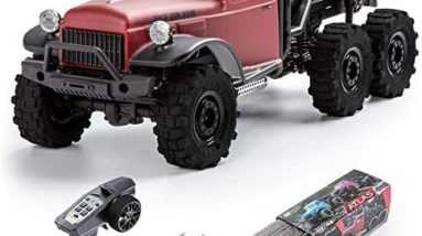 Fms 1:18 Atlas 6X6 Crawler RTR Waterproof Remote Control Car with LED Lights All Terrain Hobby Off Road RC Truck Electric Toy for Kids and Adults (Red)