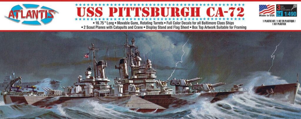 Atlantis USS Pittsburgh CA-72 Heavy Cruiser Plastic Model Kit Famous Ship 1/490 Scale