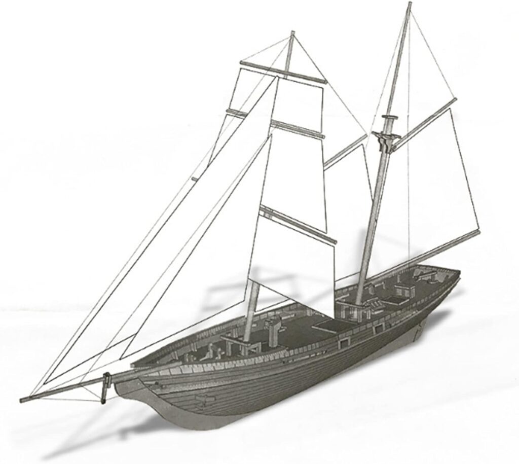 HAPYLY Scale DIY Hobby Wooden Ship Science Equipmen Assembly Model Boat Kits Sailing Boat Kit Decor Toy Gift (1:70)