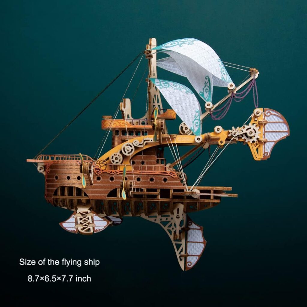 LORDLDS 3D Puzzles for Adults, Flying Ship Model Kits, 3D Watercraft Model Building Kit, Difficult 3D Wooden/Paper Puzzles Decor Model Kits/Gifts
