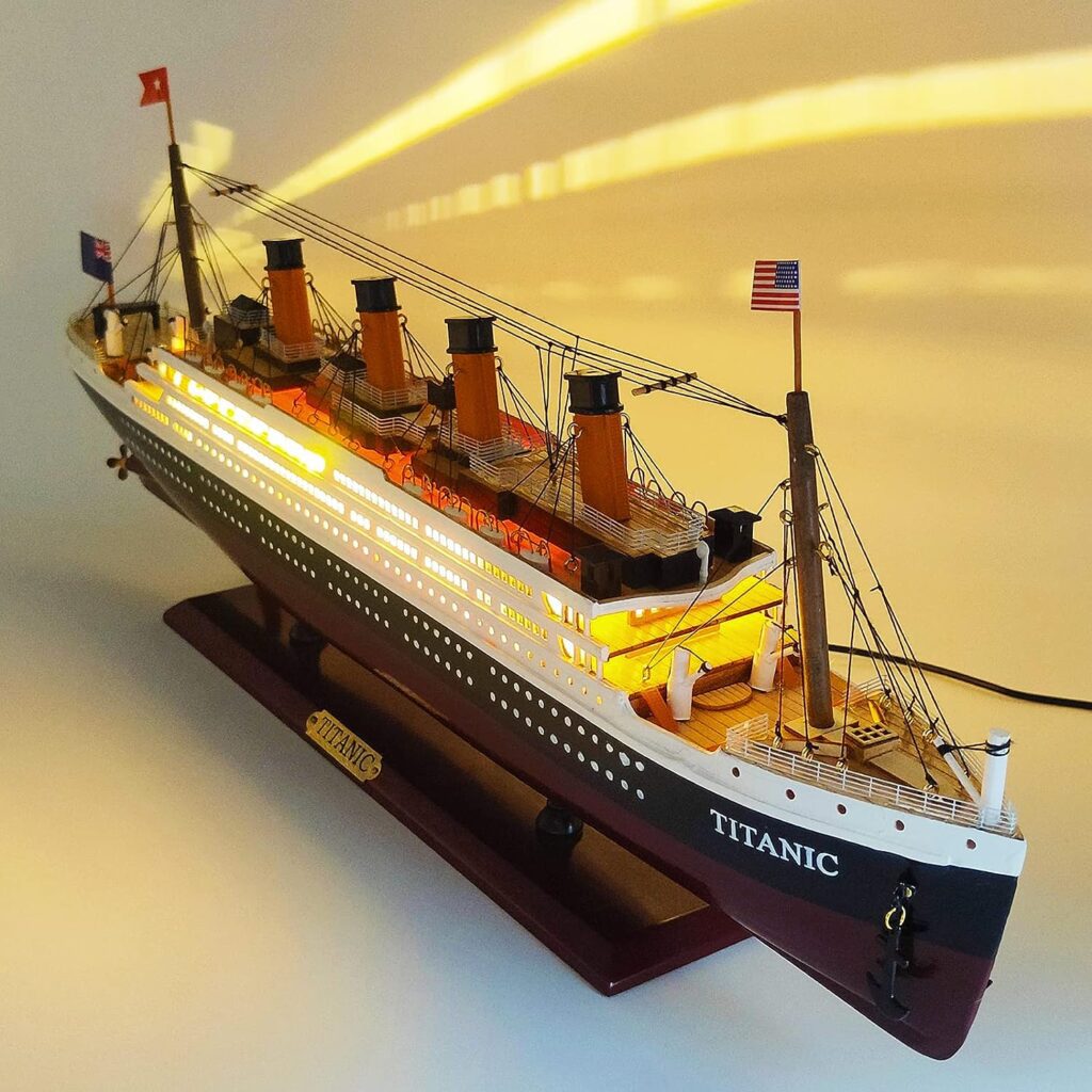 NAUTIMALL RMS Titanic Model Wooden Cruise Ship Model 24 Fully Assembled Display Nautical Home Decoration (Medium (24))