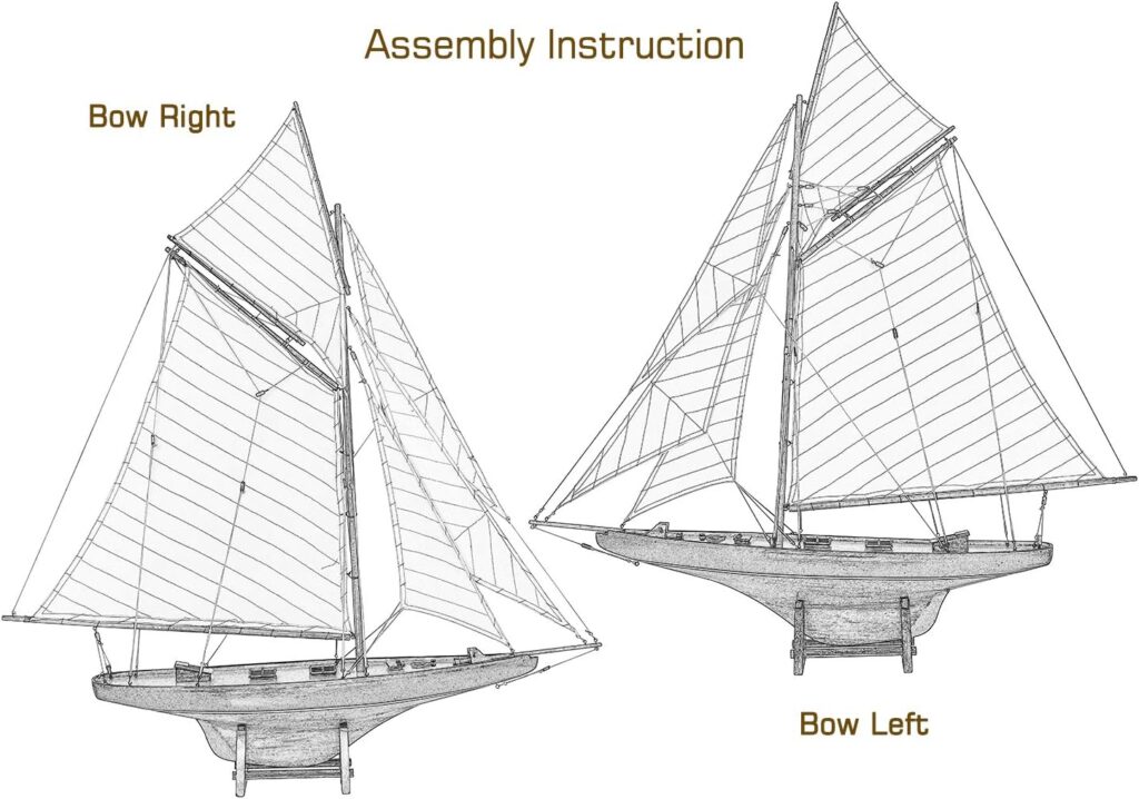 SAILINGSTORY Wooden Sailboat Model Ship Sailboat Decor Yacht Model Americas Cup Columbia 1901 Replica Medium