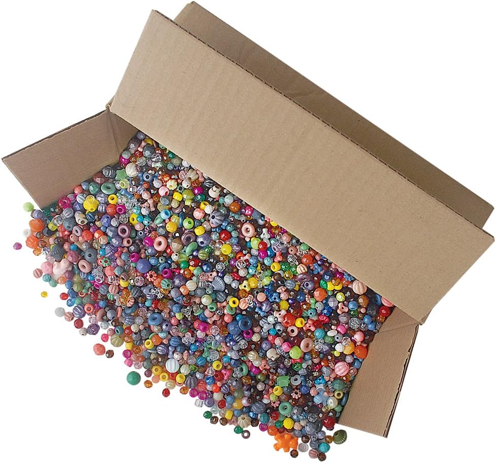 The Beadery Bonanza 5LB of Mixed Craft Beads, Sizes, Multicolor