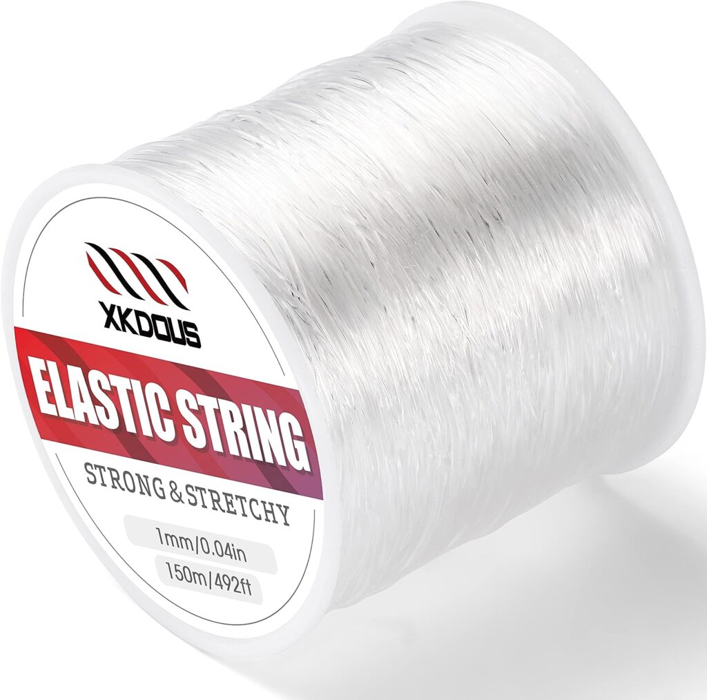 XKDOUS 1mm 150m Elastic Bracelet String Stretch Crystal String, Clear Stretchy Bead String for Bracelet Making, Beading and Jewelry Making