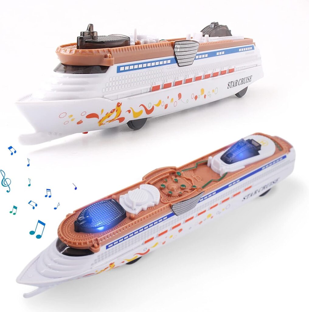 OTONOPI Cruise Ship Model Toy Ocean Liner Boat Toy with Light and Sound for Kids Toddlers Boys Girls Adults Age 3-12+ Birthday Childrens Day Gift Home Decoration Collection