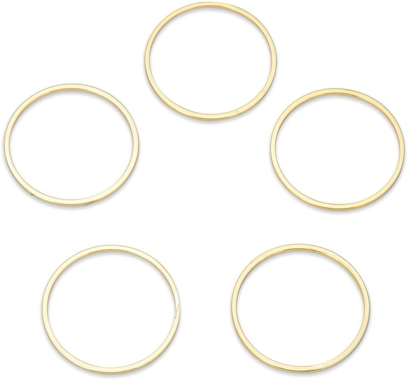50pcs Adabele Tarnish Resistant Gold Round Circle Beading Hoop Link 20mm Geometric Connector Open Back Bezel Frame for Jewelry Making BF71-3
