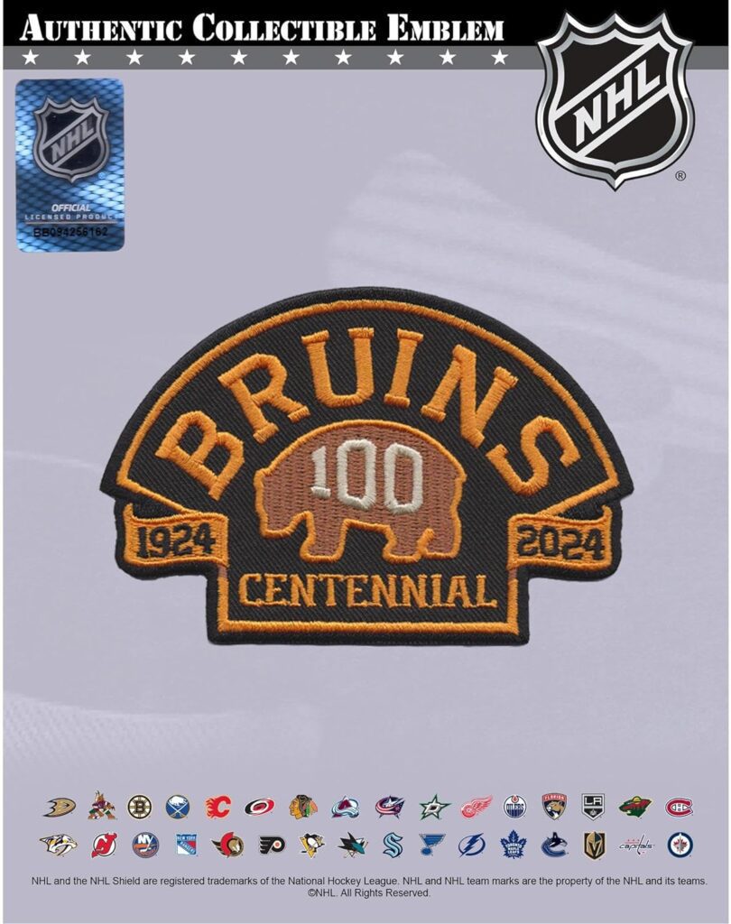 Boston Bruins Unsigned 100th Anniversary Alternate Jersey Patch - Sports Memorabilia