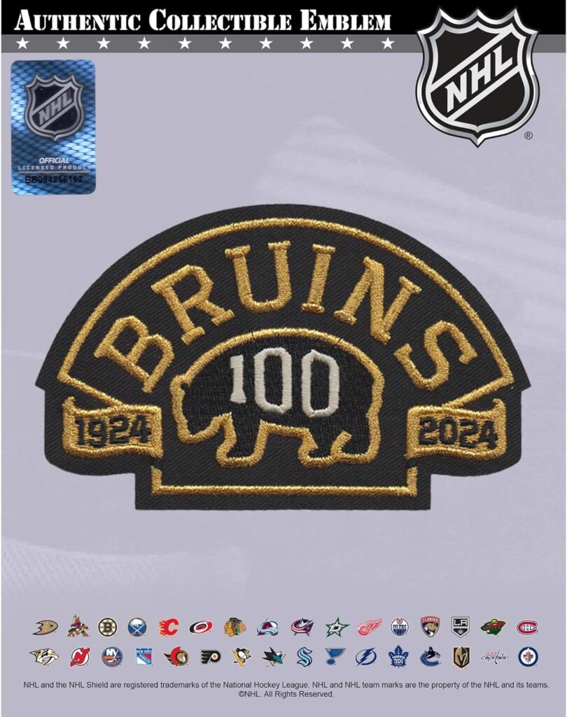 Boston Bruins Unsigned 100th Anniversary Jersey Patch - Sports Memorabilia