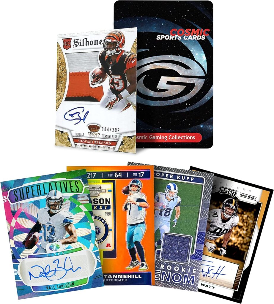 Cosmic Gaming Collections NFL Football Card Hits Mystery Pack | 5X Autograph, Jersey or Relic Cards Guaranteed | Unsorted  Unpicked