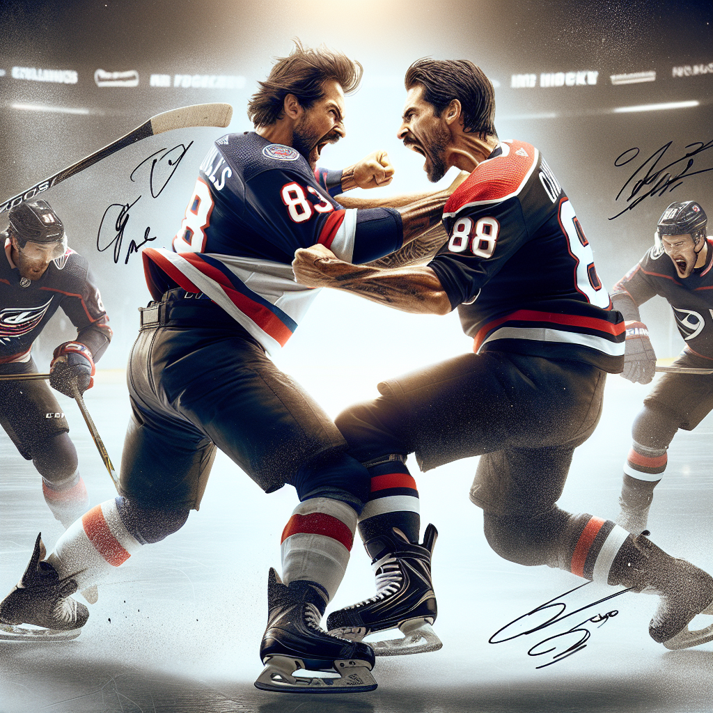 DARREN MCCARTY  CLAUDE LEMIEUX Signed 16x20 Fighting Photo - 79232 - Autographed NHL Photos