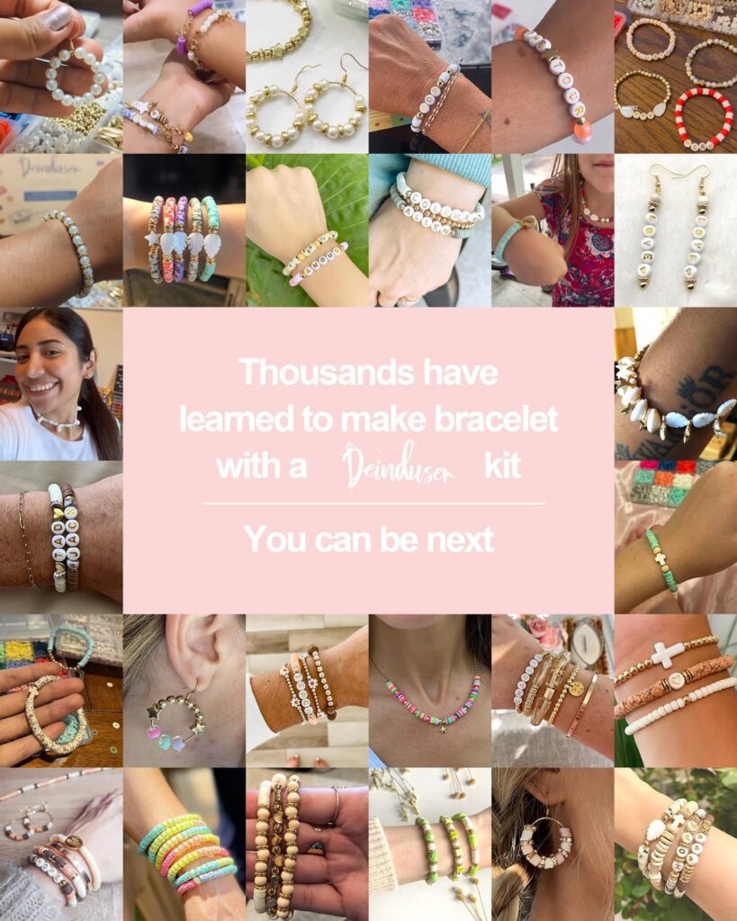 Deinduser Bracelet Making Kit, Clay Bead Bracelet Kit, Beads for Bracelets, Clay Beads, Bracelet Beads, Jewelry Making Kit, Bracelet Making Kit for Girls, Clay Beads for Jewelry Making