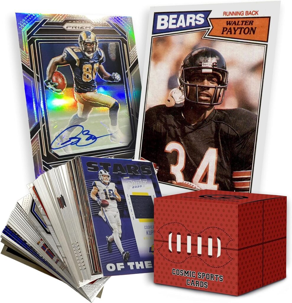 Deluxe Football Card Mystery Box NFL Trading Cards 2023 | Includes 2023 NFL Football Cards | 100x Official Cards | 10x Hall of Famers | 10x Rookies | 4X Autograph or Relic Cards Guaranteed