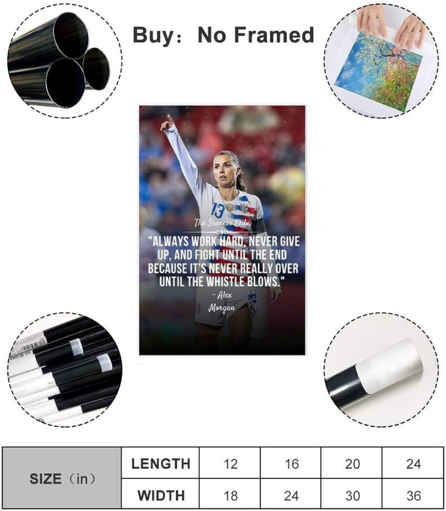 FANCHUANG Alex Morgan Poster Football Posters Canvas For Girls Bedroom Gifts (Unframe:12x18inch)