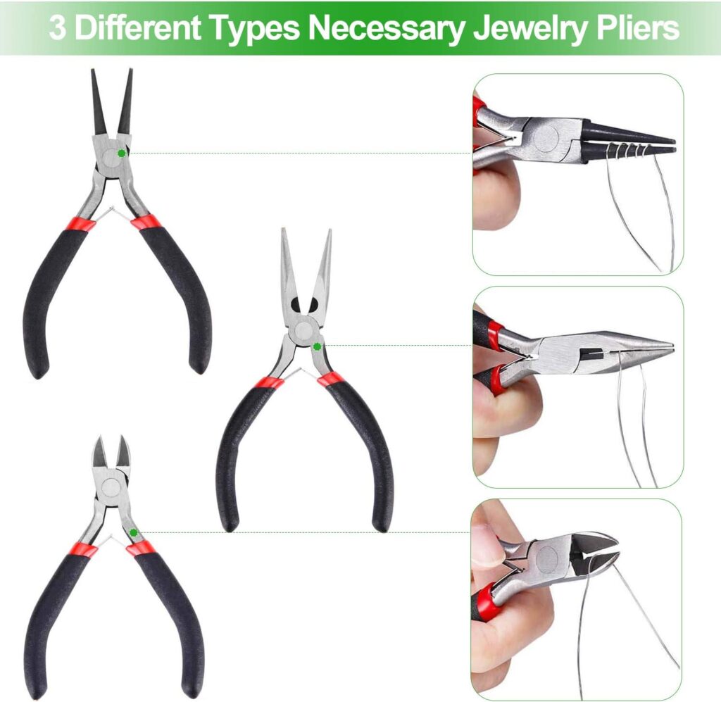 ForTomorrow Jewelry Making Tool Kit - Jewelry Pliers Set, Wire Wrapping Supplies and Jewel Findings for Jewelry Repair, Beading, DIY
