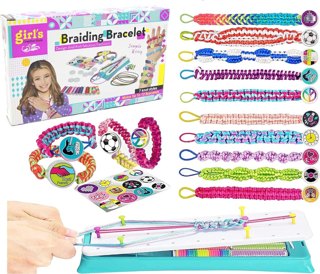 Friendship Bracelet Making Kit for Girls,DIY Jewelry Arts Craft Gifts Toys,Travel Rewarding Activity,Birthday Christmas Gifts for Teen Girls Age 6-12