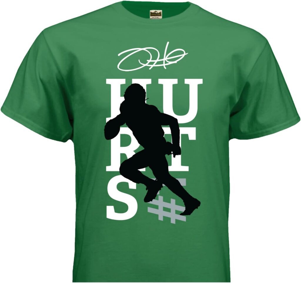 HOFSM.COM Hall of Fame Sports Memorabilia Jalen Hurts Philadelphia Signature T-Shirt Football Shirt
