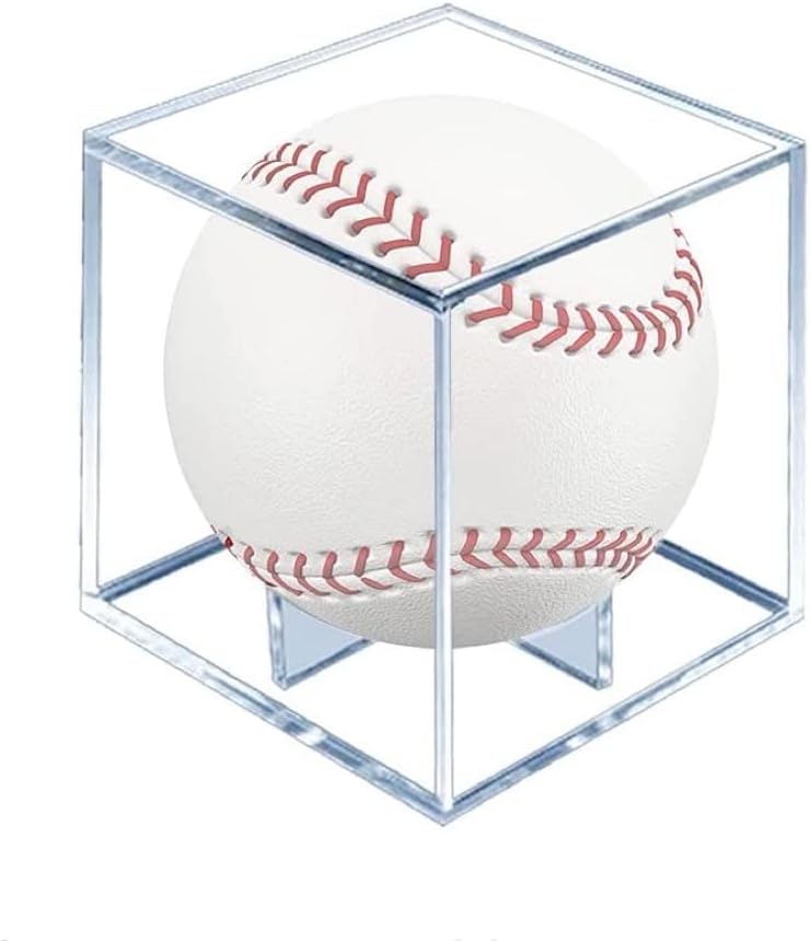 Jaragar Baseball Display Case 1 Pack, UV Protected Sport Collectibles Baseball Holder Acrylic Cube Memorabilia Display Box, Official Baseball Autograph Display Case for Official Size Baseball