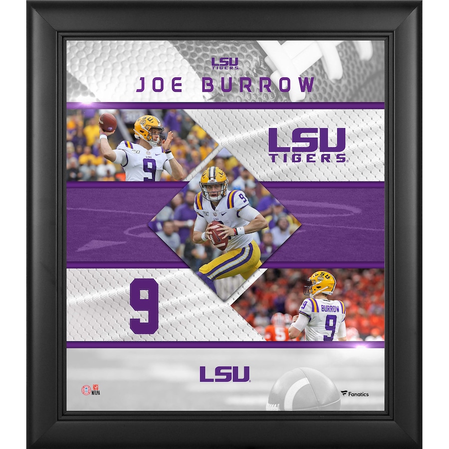 Joe Burrow LSU Tigers Framed 15 x 17 Stars of the Game Collage - Facsimile Signature - College Player Plaques and Collages