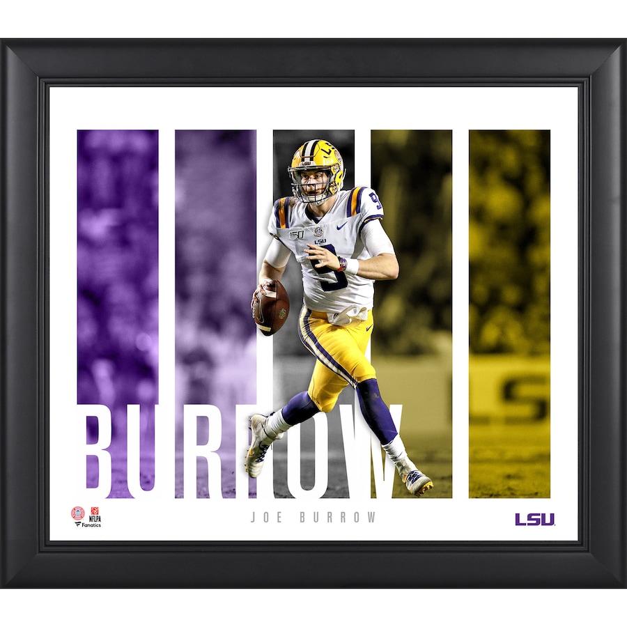 Joe Burrow LSU Tigers Framed 15 x 17 Stars of the Game Collage - Facsimile Signature - College Player Plaques and Collages