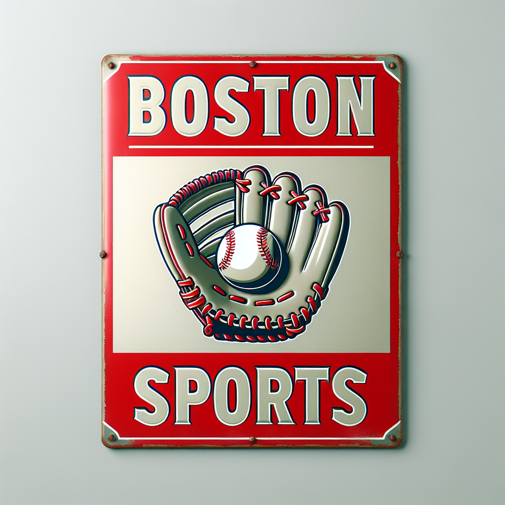Kexle Boston Sports Fan Vintage Massachusetts License Plate Art Patriots Red Sox Bruins Celtics Retro Vintage Metal Tin Sign Wall Plaque - for Cafe Beer Club Wall Home Decor 12x12 Inches