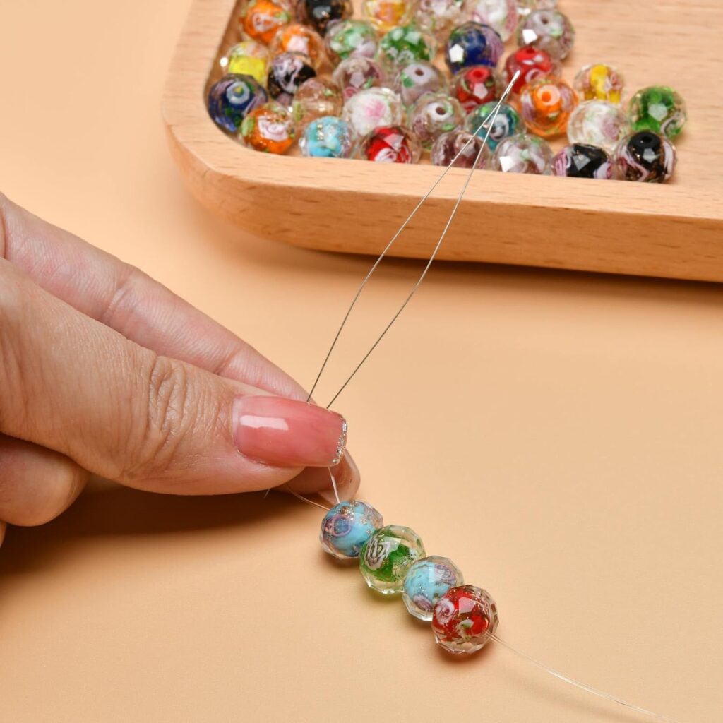 OIATAIO 18 Pieces Beading Needles, 7 Sizes Seed Beads Needles Big Eye Beading Needles Collapsible Beading Needles Set for Jewelry Making with Needle Bottle