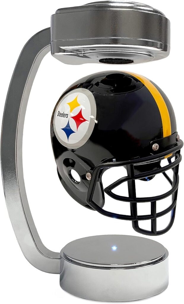 Pegasus Sports Officially Licensed NFL Mini Rotating Levitating Hover Helmet in Chrome