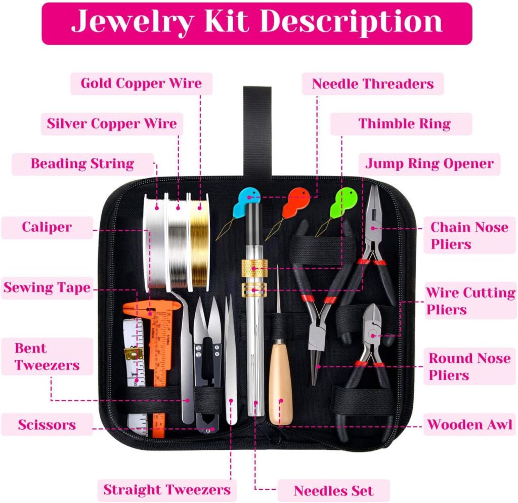 shynek Jewelry Making Kits for Adults, Jewelry Making Supplies Kit with Jewelry Making Tools, Earring Charms, Jewelry Wires, Jewelry Findings and Helping Hands for Jewelry Making and Repair