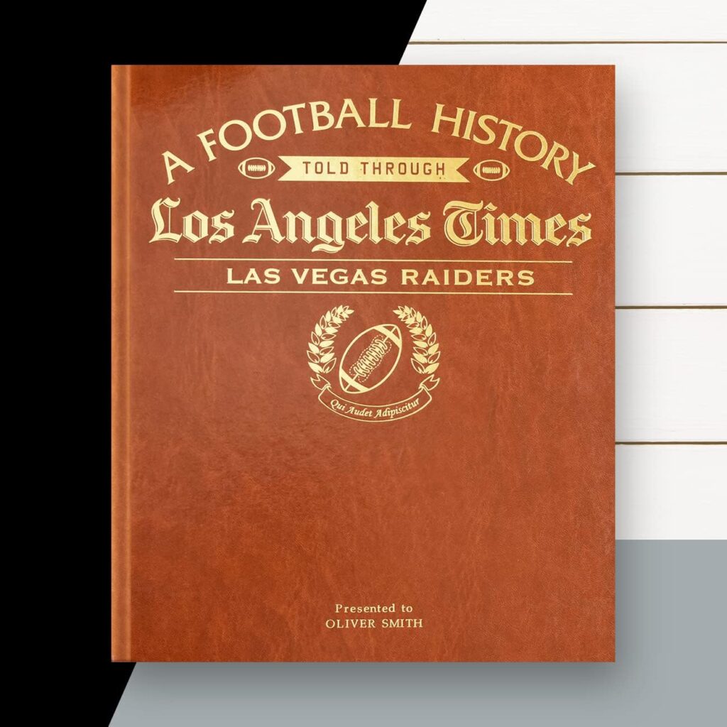 Signature gifts Personalized Football History Book - Sports Fan Gift - A Pro Football History Told Through Newspaper Archive Coverage - Add a Name Gold Foil Embossed for Free