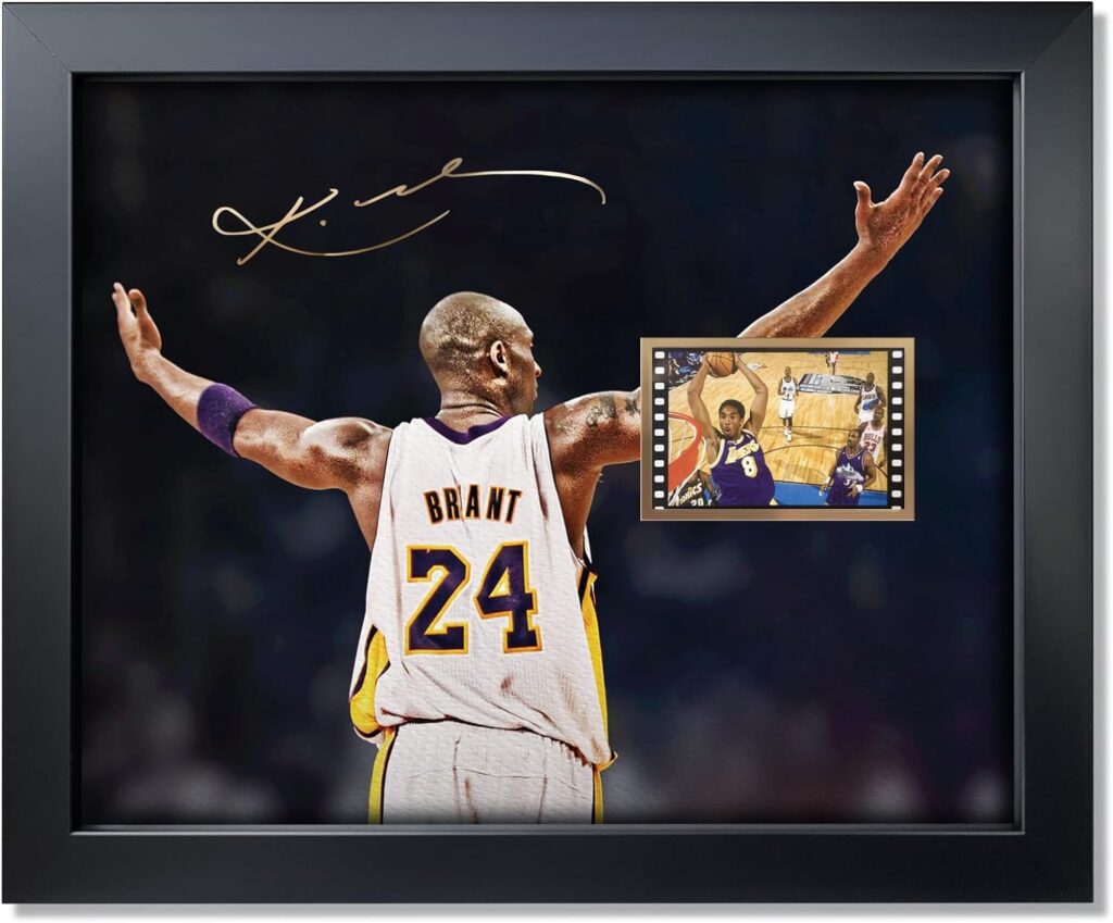 sufenvera Signed Kobe Bryant Film Photo Collage,Kobe Memorabilia Framed Poster Gifts for Basketball Fans on Birthday/Christmas/Fathers Day 10x8 Inches
