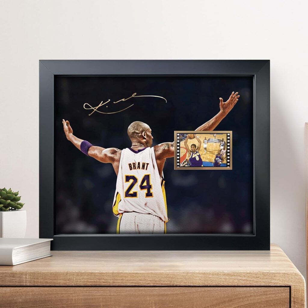 sufenvera Signed Kobe Bryant Film Photo Collage,Kobe Memorabilia Framed Poster Gifts for Basketball Fans on Birthday/Christmas/Fathers Day 10x8 Inches