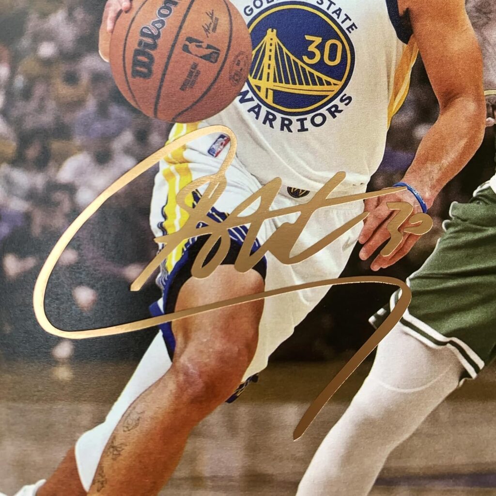 sufenvera Signed Stephen Curry Memorabilia Film Photo Collage,Stephen Curry Picture Framed Poster Gifts for Basketball Fans on Birthday/Christmas/Valentines Day 10x8 Inches