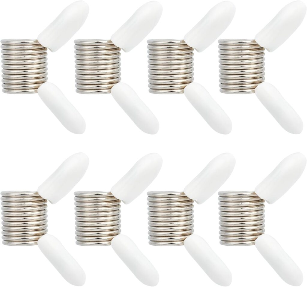 SUNNYCLUE 1 Box 8Pcs Bead Stoppers Beads Stoppers Stainless Steel Stopper Beads Bead Bugs Mini Spring Clamps Small Beading Stoppers for Jewelry Making Accessories DIY Bracelets Necklace Craft White
