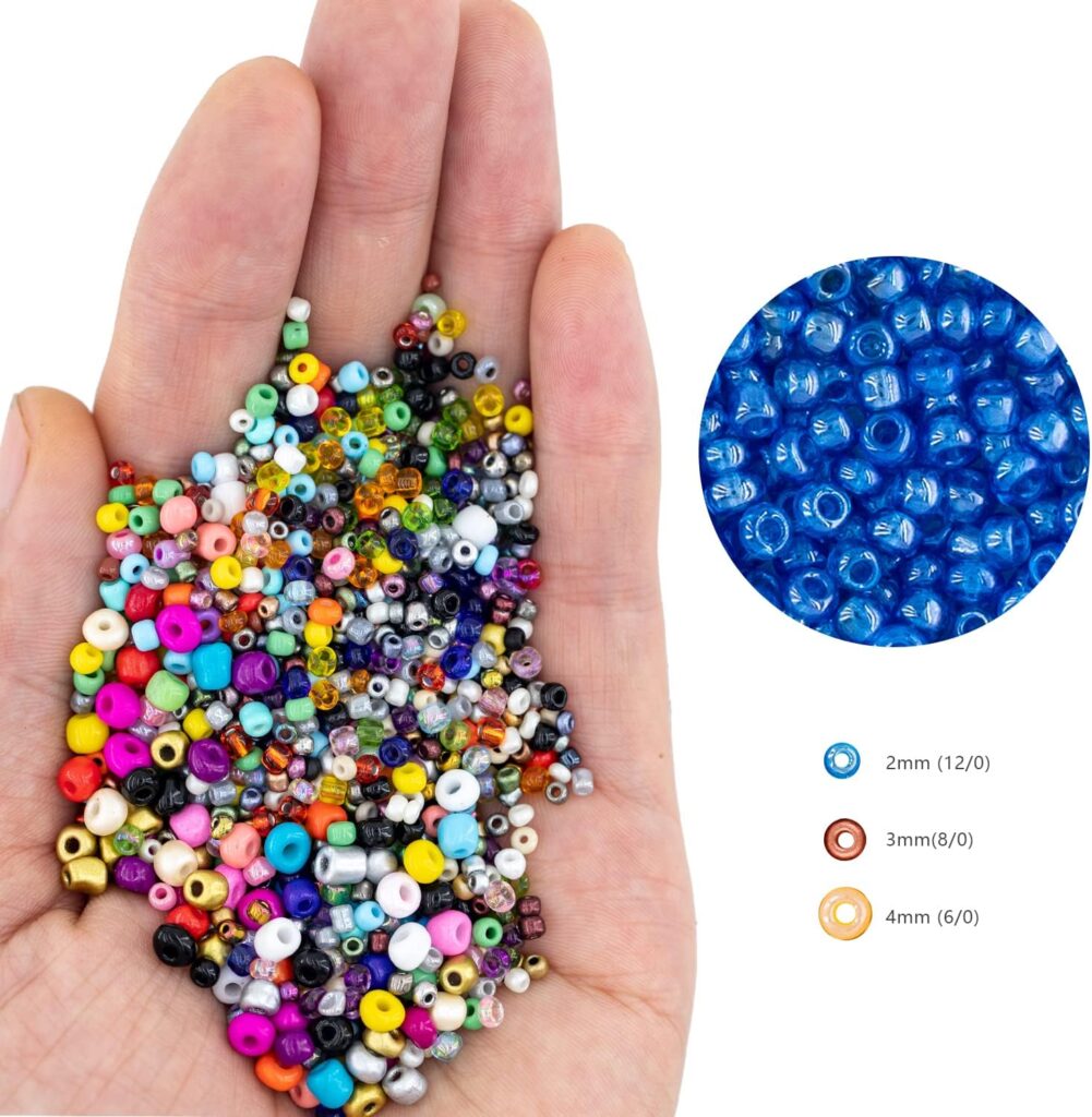Ybxjges 28000Pcs Glass Seed Beads Small Beads Kit with 3 Sizes 2mm 3mm 4mm Seed Beads for Jewelry Making with Alphabet Letter Beads Pendants Charms Kit for DIY Making Bracelets Necklace