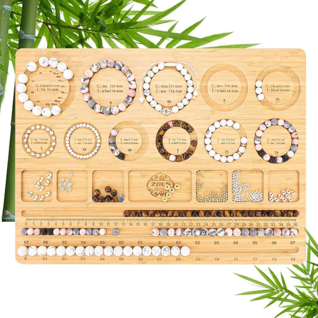ZDLS Necklace Making Board, Wooden Necklace Trays for Jewelry Making Ideal for Beginners and Professionals 16.7 x 11.2 x 0.5 Inches