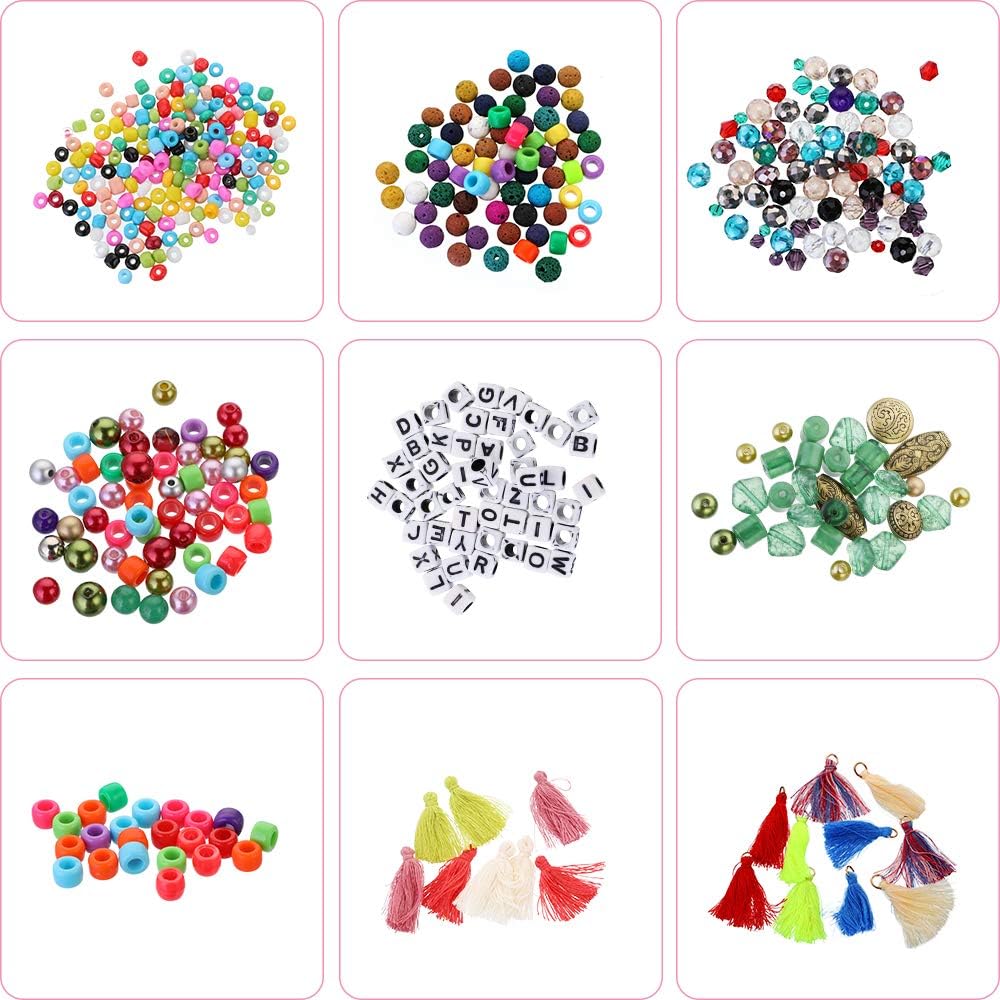 DoreenBow Jewelry Making Supplies, Jewelry Making Kit Tools 1526PCS Include Jewelry Beads and Charms Findings Beading  Jewelry Making Wire for Necklace Bracelets Earrings Making Kit for Adults Women