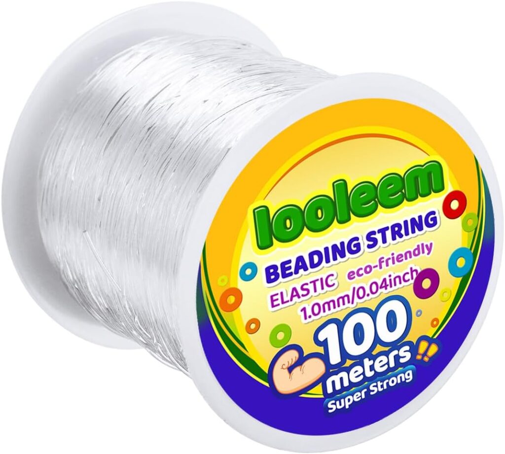 IOOLEEM 0.8mm Elastic Beading Cord, Stretch Beading String for Jewelry Making.